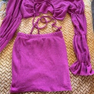 SHEIN Pink Elastic Waistband Skirt